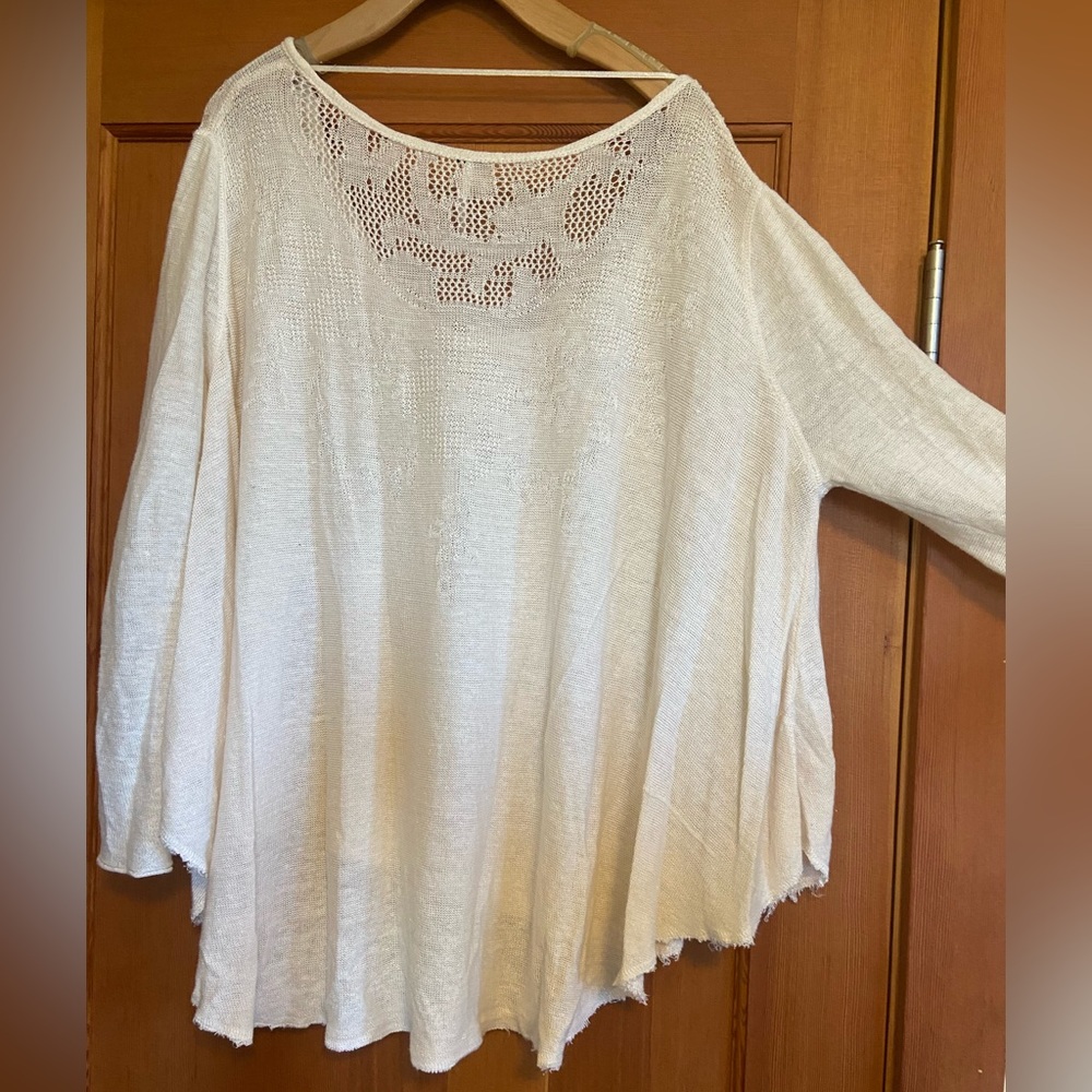 Free People Oversized Linen Knit Top - Picture 10 of 14